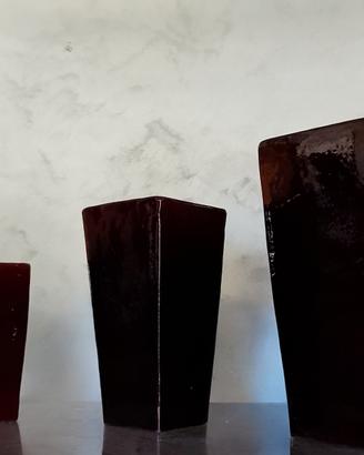 Tris di vasi in terracotta smaltata – elegante