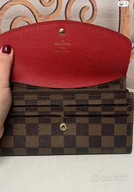 Portafoglio lv emilie damier ebene