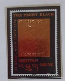 Penny black d'oro Bhutan