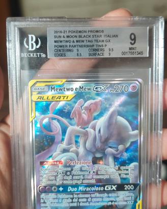 mewtwo e mew gx promo bgs 9 ita pokemon gradata 
