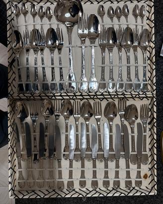 Servizio posate placcate argento Arg 800/1000