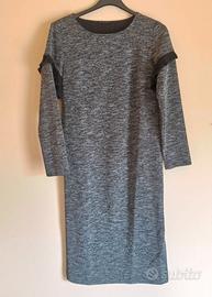 Sisley Vestito abito tg 42 grigio e nero,