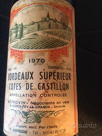 bottiglia vino  BORDEAUX  SUPERIEUR COTES DE CAST 