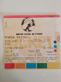Biglietto scaduto Notre Dame de Paris-Verona 2002