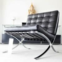 KNOLL BARCELLONA (NUOVA) in pelleVENEZIA nera