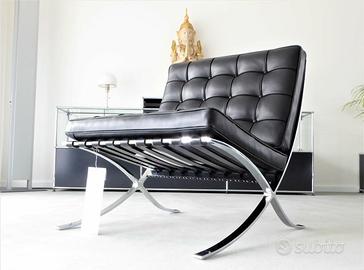 KNOLL BARCELLONA (NUOVA) in pelleVENEZIA nera