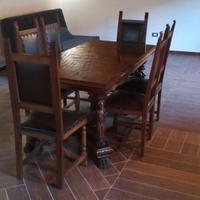 Tavolo legno massiccio con sedie