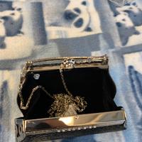 Pochette borsetta elegante da sera nera argento