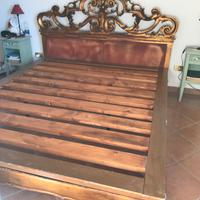 letto 174x200 in legno intarsiato + assi a misura