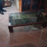 Tavolo soggiorno legno vetro fumee