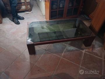 Tavolo soggiorno legno vetro fumee