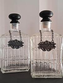 DECANTER: Set vintage per liquori, vetro lavorato