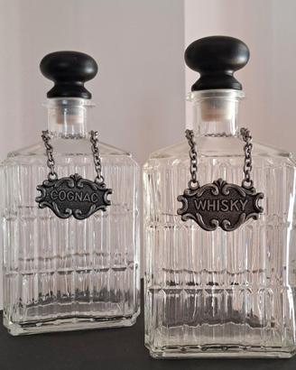 DECANTER: Set vintage per liquori, vetro lavorato