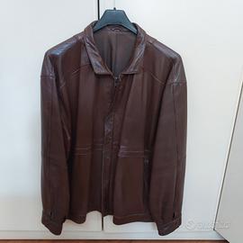Giubbotto vera pelle marrone tg 54