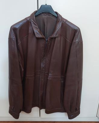 Giubbotto vera pelle marrone tg 54