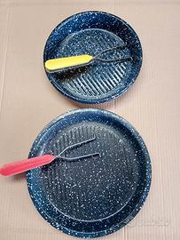 Set 2 Bistecchiere Vintage Smaltate (24/28 cm)