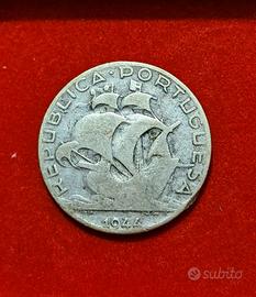Portogallo 2,5 Escudos 1944 Argento