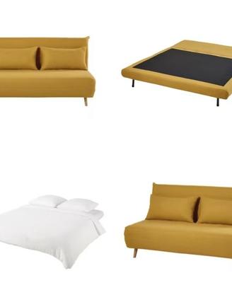 Divanetto pieghevole 2 posti giallo senape