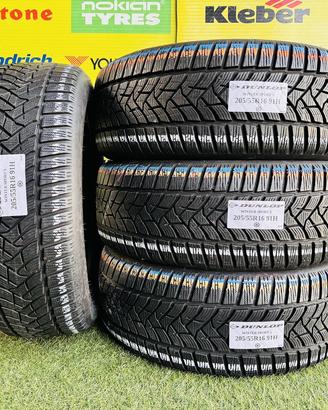 X4: Invernali 205/55R16 91H -DUNLOP- al 80% e 90%