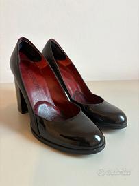 ACCESSOIRE DIFFUSION decolletè  in vernice e pelle