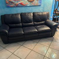 Divani&Divani: Divano 3 posti vera pelle blu notte