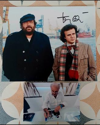 FOTO AUTOGRAFO J. CALÀ CON BUD SPENCER FILM BOMBER
