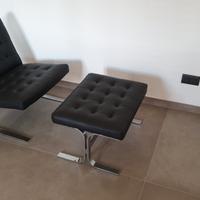 Poltrona + ottomano  Valmori Mozart in vera pelle