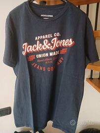 T.shirt blu con stampe marca Jack & Jones, tg M