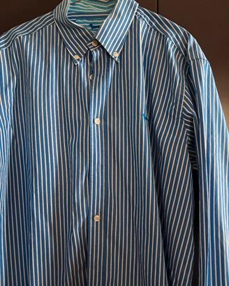 camicia maniche lunghe bianca righe blu