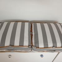 Cuscini coppia righe bianco grigio 50 x 50 cm