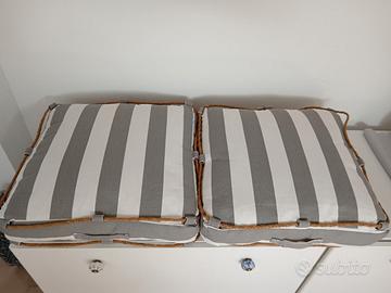 Cuscini coppia righe bianco grigio 50 x 50 cm