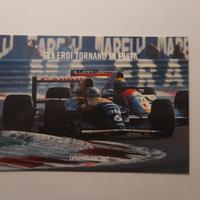 Patrese inseguito da Senna - Cartolina Postcard F1