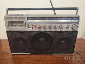 PHILIPS D8444 RADIO CASSETTA PORTATILE ANNI'80