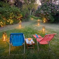 Coppia sdrai intrecciati blu e rosso