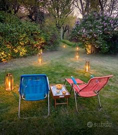 Coppia sdrai intrecciati blu e rosso