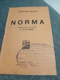 Raro Libretto d'Opera "NORMA" (Bellini) - Edizione