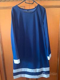 Vestito abito maniche lunghe Shein Blu/Bianco