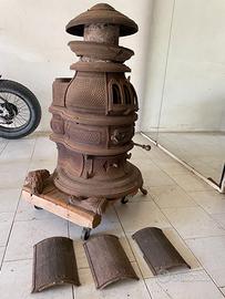 Stufa antica a colonna in ghisa - Primo '900 - Da