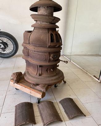 Stufa antica a colonna in ghisa - Primo '900 - Da