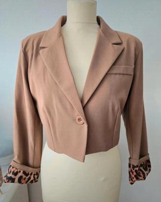 Blazer cropped color cammello Vicbee tg M