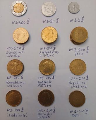 22 monete in lire taglie varie vedi foto
