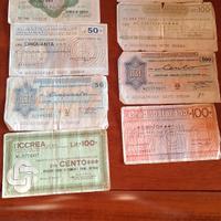 9 assegni da 50 e 100 lire dal 1976 1977