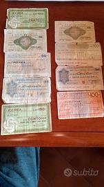 9 assegni da 50 e 100 lire dal 1976 1977