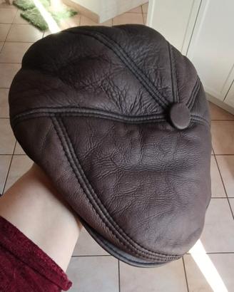 Cappello invernale stile coppola in vera pelle