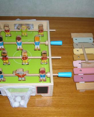 giocattoli in legno assortiti