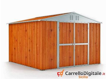 Casetta in lamiera da giardino 327x269 fin legno