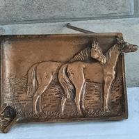 Posacenere Cavalli in bronzo vintage 