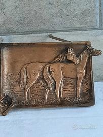Posacenere Cavalli in bronzo vintage 