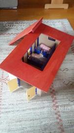 Stalla completa di animali in legno