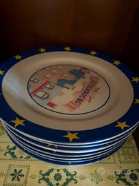 Servizio Piatti 40 Pezzi Tema Unione Europea (x12)